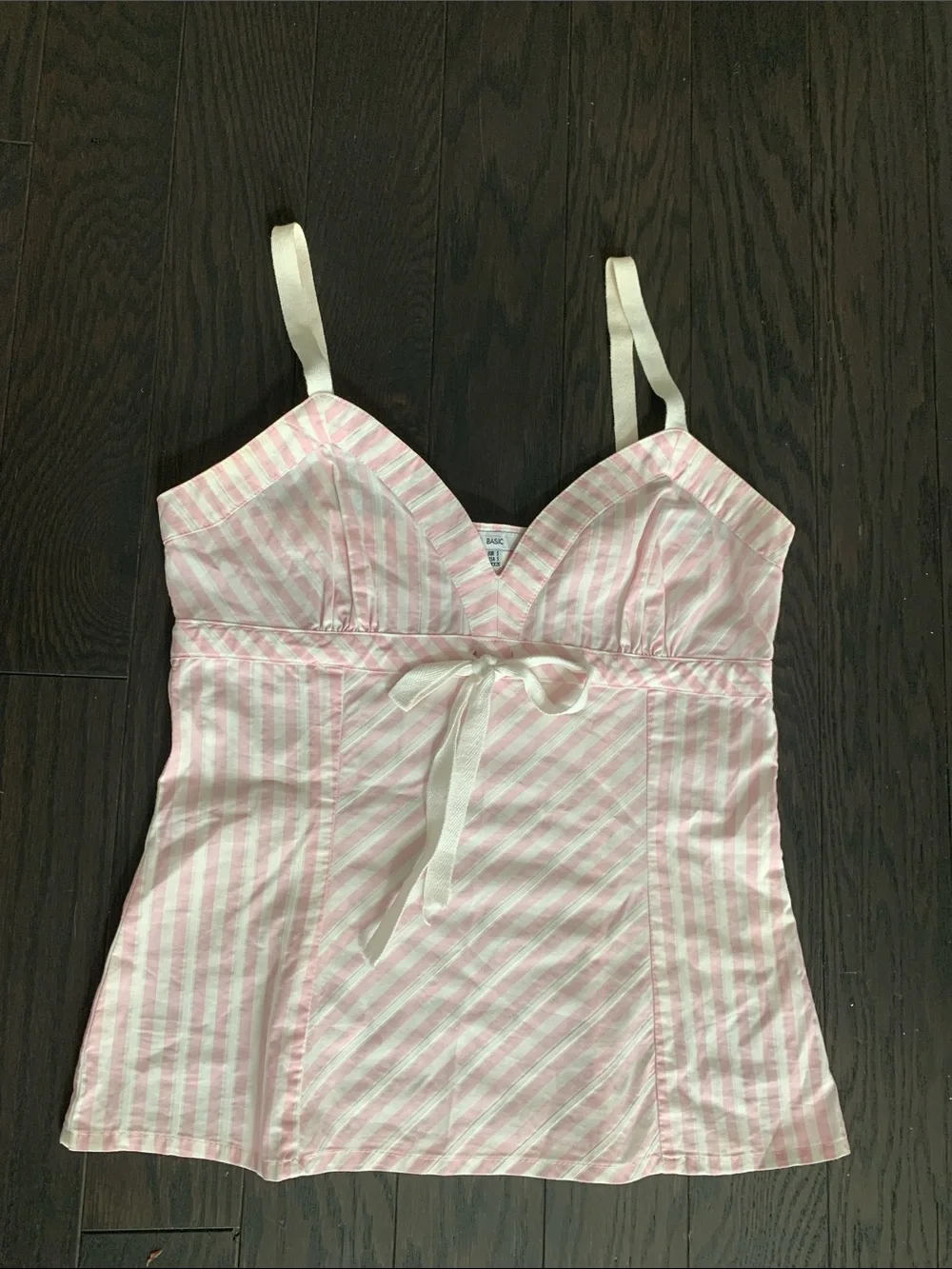 Zara Pink & White Striped Tie-Front Top - Picture 2 of 5